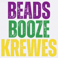 Beads Booze Krewes Mardi Gras Vintage Bucket Hat