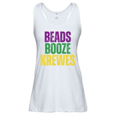 Beads Booze Krewes Mardi Gras Vintage Ladies Essential Flowy Tank