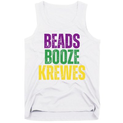 Beads Booze Krewes Mardi Gras Vintage Tank Top
