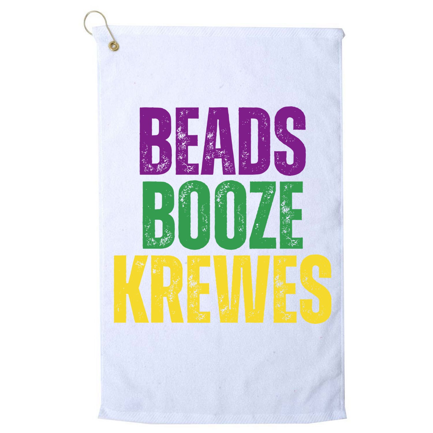 Beads Booze Krewes Mardi Gras Vintage Golf Towel