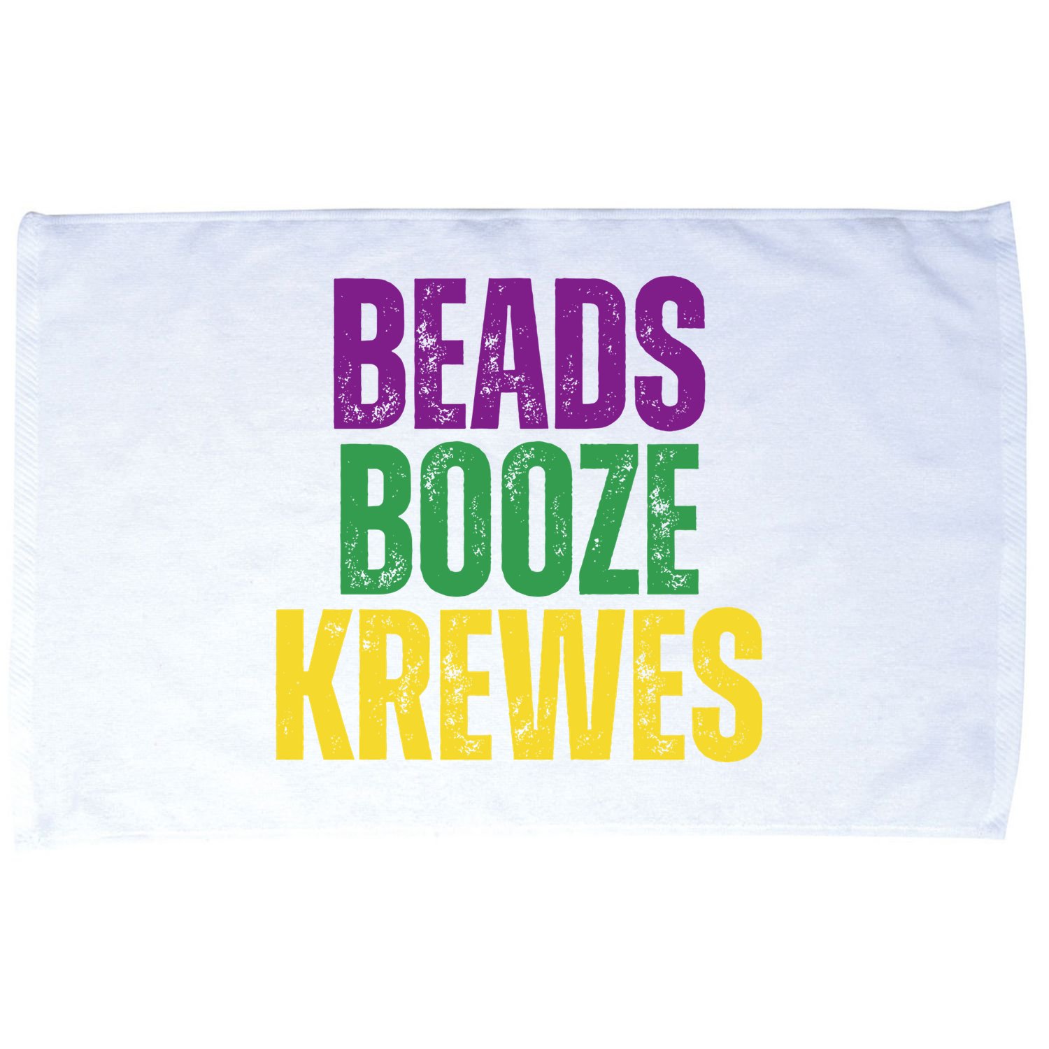Beads Booze Krewes Mardi Gras Vintage Microfiber Hand Towel