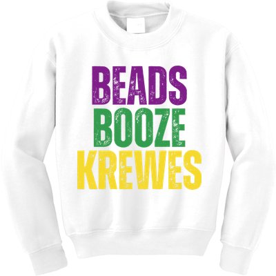 Beads Booze Krewes Mardi Gras Vintage Kids Sweatshirt