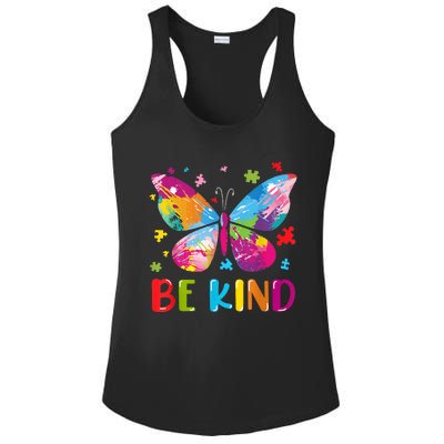 Butterfly Be Kind Autism Awareness Ladies PosiCharge Competitor Racerback Tank