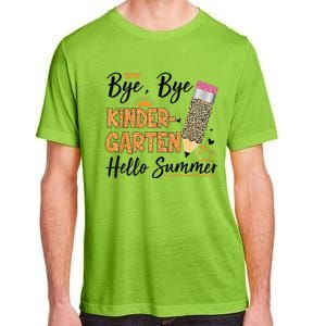 Bye Bye Kindergarten Hello Summer Leopard Last Day Of School Adult ChromaSoft Performance T-Shirt