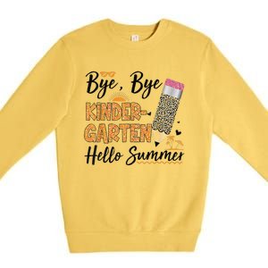 Bye Bye Kindergarten Hello Summer Leopard Last Day Of School Premium Crewneck Sweatshirt