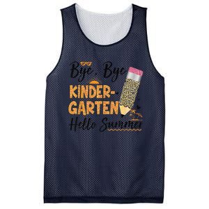 Bye Bye Kindergarten Hello Summer Leopard Last Day Of School Mesh Reversible Basketball Jersey Tank