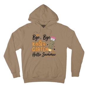 Bye Bye Kindergarten Hello Summer Leopard Last Day Of School Hoodie