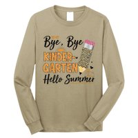 Bye Bye Kindergarten Hello Summer Leopard Last Day Of School Long Sleeve Shirt