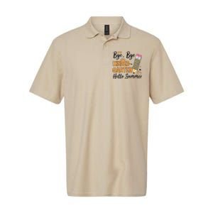 Bye Bye Kindergarten Hello Summer Leopard Last Day Of School Softstyle Adult Sport Polo