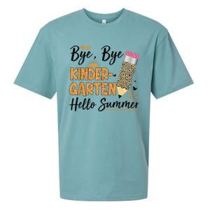 Bye Bye Kindergarten Hello Summer Leopard Last Day Of School Sueded Cloud Jersey T-Shirt