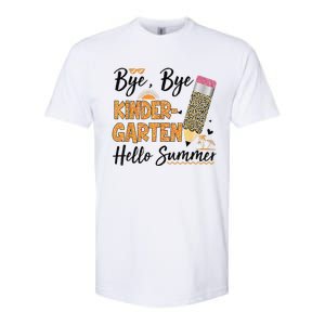 Bye Bye Kindergarten Hello Summer Leopard Last Day Of School Softstyle CVC T-Shirt