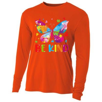 Butterfly Be Kind Autism Awareness Cooling Performance Long Sleeve Crew