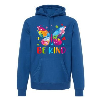 Butterfly Be Kind Autism Awareness Premium Hoodie