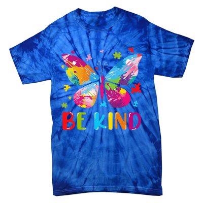 Butterfly Be Kind Autism Awareness Tie-Dye T-Shirt