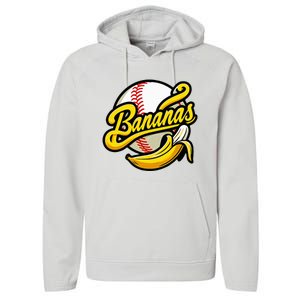 Banana Baseball Lover Cool Game Performance Fleece Hoodie