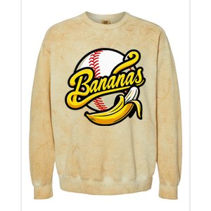 Banana Baseball Lover Cool Game Colorblast Crewneck Sweatshirt