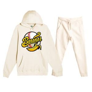 Banana Baseball Lover Cool Game Premium Hooded Sweatsuit Set