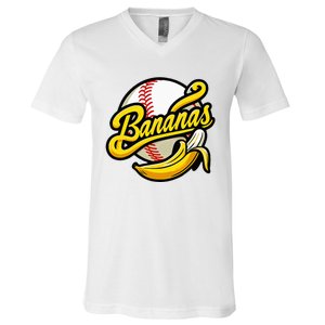 Banana Baseball Lover Cool Game V-Neck T-Shirt