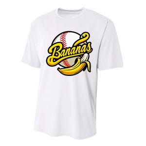 Banana Baseball Lover Cool Game Performance Sprint T-Shirt