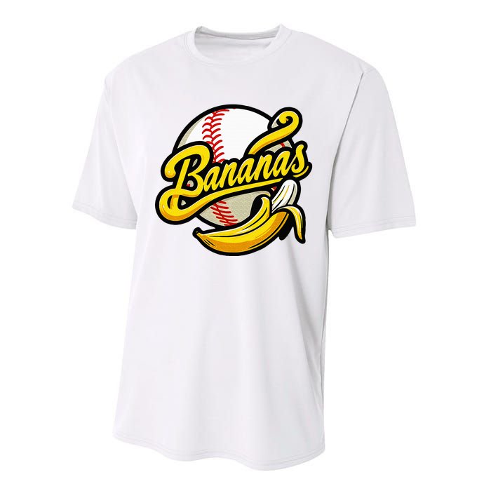 Banana Baseball Lover Cool Game Performance Sprint T-Shirt