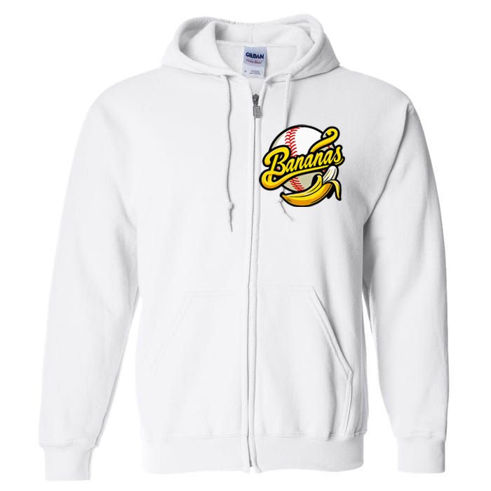 Banana Baseball Lover Cool Game Full Zip Hoodie