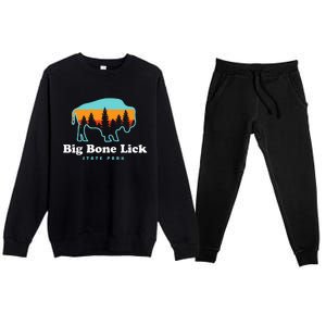 Big Bone Lick State Park Kentucky Bison Fossils Premium Crewneck Sweatsuit Set