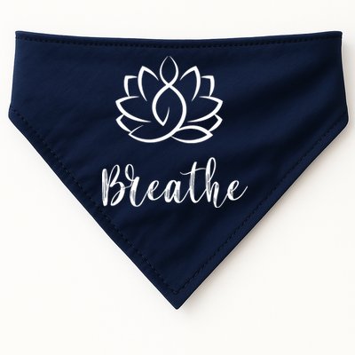 Breathe Buddha Lotus Flower Meditation Yoga USA-Made Doggie Bandana
