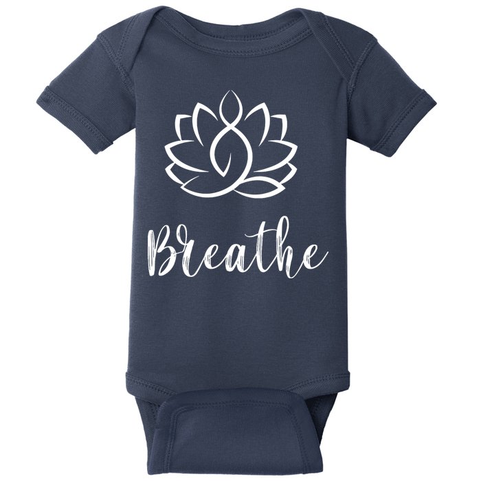 Breathe Buddha Lotus Flower Meditation Yoga Baby Bodysuit