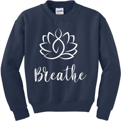 Breathe Buddha Lotus Flower Meditation Yoga Kids Sweatshirt