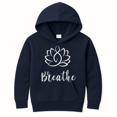 Breathe Buddha Lotus Flower Meditation Yoga Kids Hoodie