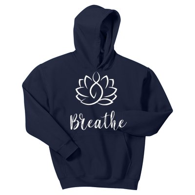 Breathe Buddha Lotus Flower Meditation Yoga Kids Hoodie