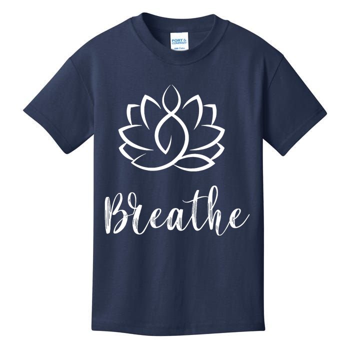 Breathe Buddha Lotus Flower Meditation Yoga Kids T-Shirt