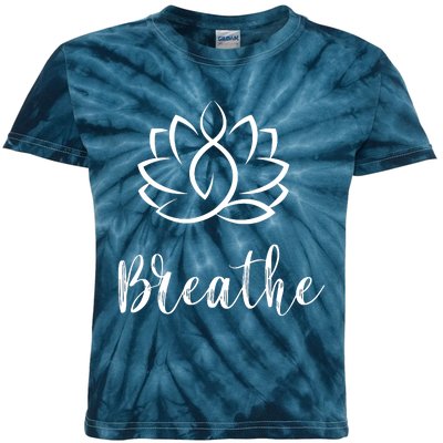 Breathe Buddha Lotus Flower Meditation Yoga Kids Tie-Dye T-Shirt