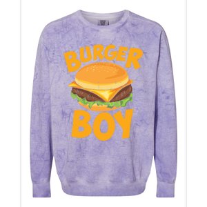 Burger Boy Loves Cheeseburger And Hamburger Gift Colorblast Crewneck Sweatshirt