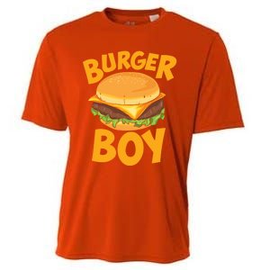 Burger Boy Loves Cheeseburger And Hamburger Gift Cooling Performance Crew T-Shirt