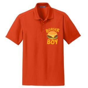 Burger Boy Loves Cheeseburger And Hamburger Gift Dry Zone Grid Polo