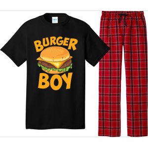 Burger Boy Loves Cheeseburger And Hamburger Gift Pajama Set