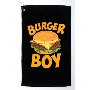 Burger Boy Loves Cheeseburger And Hamburger Gift Platinum Collection Golf Towel