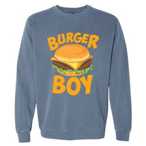 Burger Boy Loves Cheeseburger And Hamburger Gift Garment-Dyed Sweatshirt