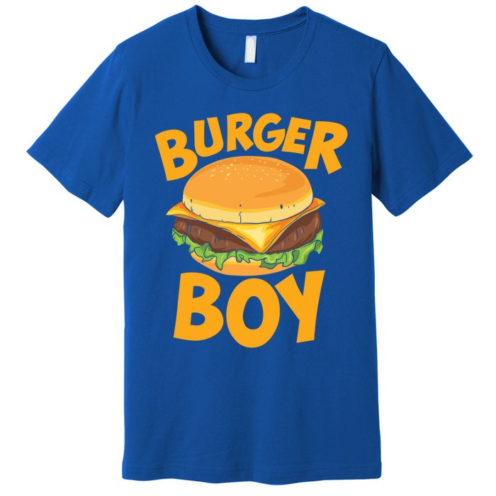 Burger Boy Loves Cheeseburger And Hamburger Gift Premium T-Shirt