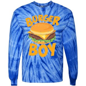 Burger Boy Loves Cheeseburger And Hamburger Gift Tie-Dye Long Sleeve Shirt