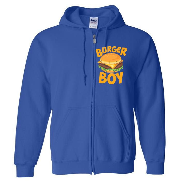 Burger Boy Loves Cheeseburger And Hamburger Gift Full Zip Hoodie