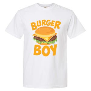 Burger Boy Loves Cheeseburger And Hamburger Gift Garment-Dyed Heavyweight T-Shirt