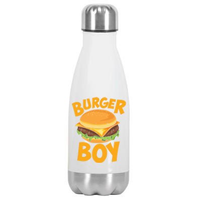 Burger Boy Loves Cheeseburger And Hamburger Gift Stainless Steel Insulated Water Bottle