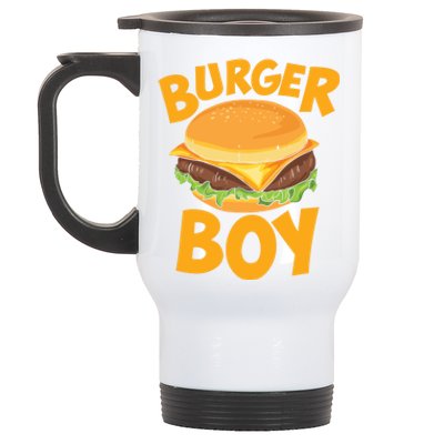 Burger Boy Loves Cheeseburger And Hamburger Gift Stainless Steel Travel Mug