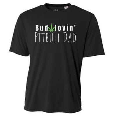 Best Bud Lovin Pitbull Dad Ever Funny Pitbull Owner Gift Cooling Performance Crew T-Shirt