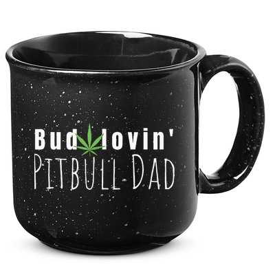 Best Bud Lovin Pitbull Dad Ever Funny Pitbull Owner Gift 15oz Campfire Ceramic Mug