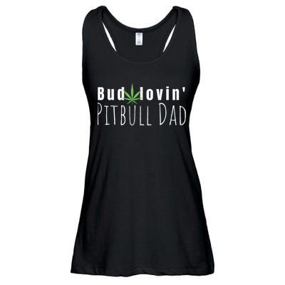 Best Bud Lovin Pitbull Dad Ever Funny Pitbull Owner Gift Ladies Essential Flowy Tank