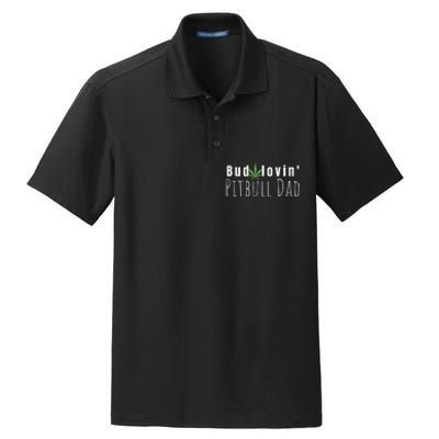 Best Bud Lovin Pitbull Dad Ever Funny Pitbull Owner Gift Dry Zone Grid Polo