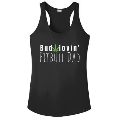 Best Bud Lovin Pitbull Dad Ever Funny Pitbull Owner Gift Ladies PosiCharge Competitor Racerback Tank